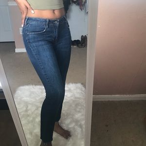 Dark washed skinny jeans